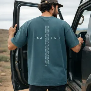 Isaiah 40:31 Christian Shirt Faith Based Bible Verse Tee with Minimal Cross Design Unisex Fit Inspirational Scripture Top for Church Gym or Casual Wear