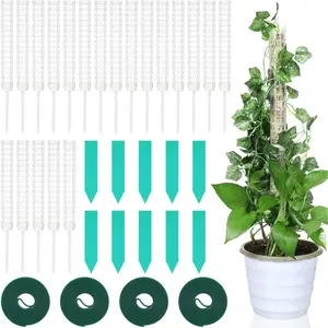 20 Pcs 15 Inch Moss Pole for Plants Monstera Moss Totem Pole Stick Monstera Plant 10 Pcs Plant Labels 4 Pcs 6.56 Ft Green Plant Ties Tape for Climbing Plants Creepers