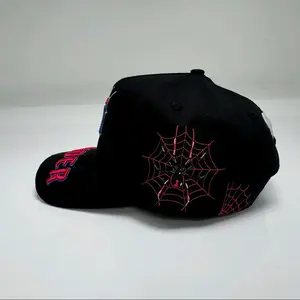 Spider Hat with Red Web Design for Spider Enthusiasts Neutral Pose Simple Representation