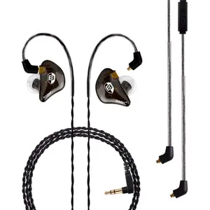 Professional in Ear  Headphones for Singers Drummers Musicians with MMCX Connector IEM Earphones (Pro Clear Brown)