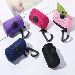 A convenient pet poop bag dispenser, polyester dog poop bag with carabine, suitable for cats and dogs, durable and leak-proof, essential for pet cleaning