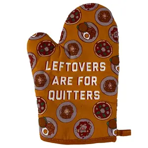 Leftovers Are for Quitters Oven Mitt Funny Hungry Meal Cook Chef Kitchen Glove Funny Graphic Kitchenware Bakeware Thanksgiving  Novelty Cookware Orange