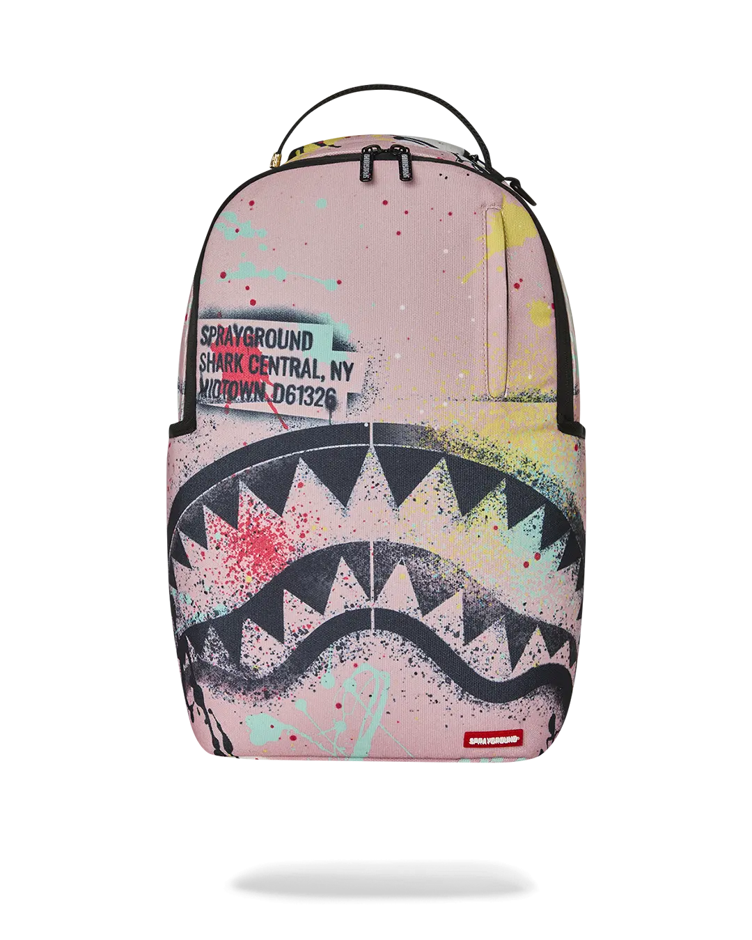 SPRAYGROUND SHARK CENTRAL STENCIL LAB COAT STREET ART BACKPACK