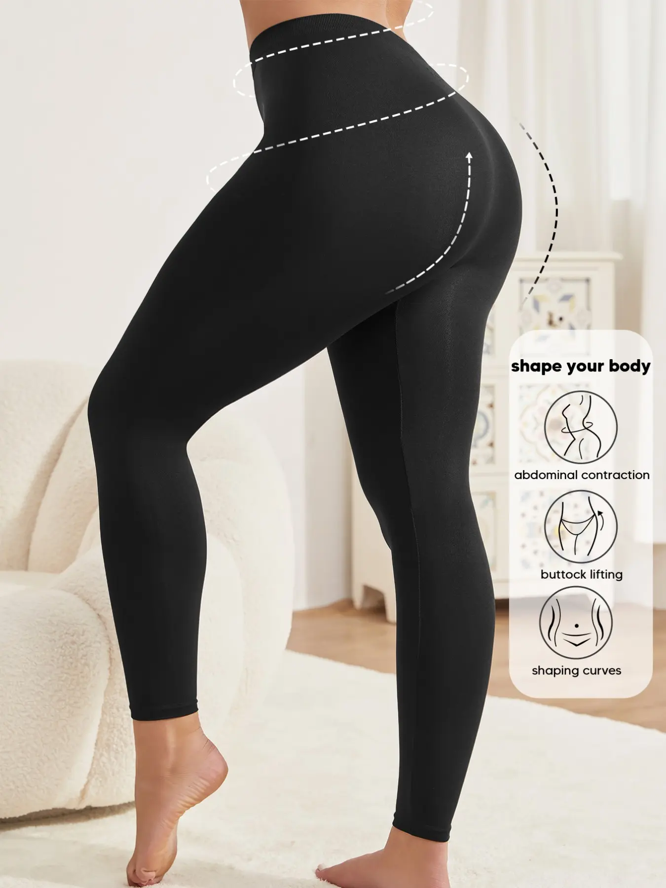 Women's High-Waisted Yoga Pants, Quick-Dry Tight-Fit Leggings, Waist Cinching Sportswear, Casual Nine-Inch Bottoms, Fitness Pants