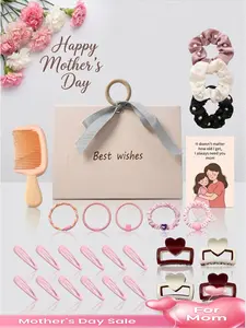 Ultimate Mother's Day Hair Gift Box | Complete Hair Styling Set for Mom, Perfect Gift Idea |  Hair Clips, Scrunchies & Comb with Greeting Card