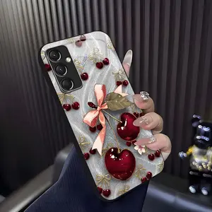 Cute Cherry Bow Phone Case, Coquette Aesthetic Glossy Cover for iGalaxy A14 5G — 975