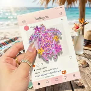 Colorful Sea Turtle MagSafe Phone Grip, Tropical Floral Aesthetic Pop Socket, Beach Ocean Cute Holder, Summer Vacation Gift, Kindle Grip Stand Accessory