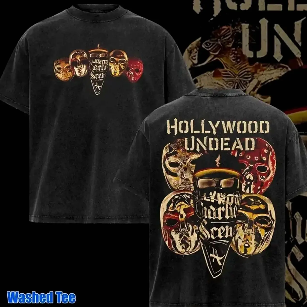 Retro NEW Hollywood Undead band T-Shirt , Hollywood Undead T-Shirt , Music Graphic Tee, Rock Band Shirt, Retro Music Tee, Rock Music Lover Shirt, Vintage Band Shirts Casual Comfort Cotton Fabric Fit Top 5Q4