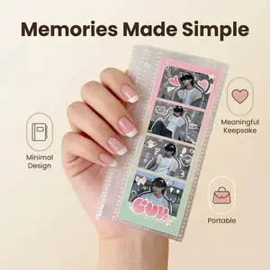 Clear Photo Booth Frames - Photo Booth Album For 2x6 Inch Photo Strips Wedding Album 2 x 6 Bookmark Holder 20 Pages Photos