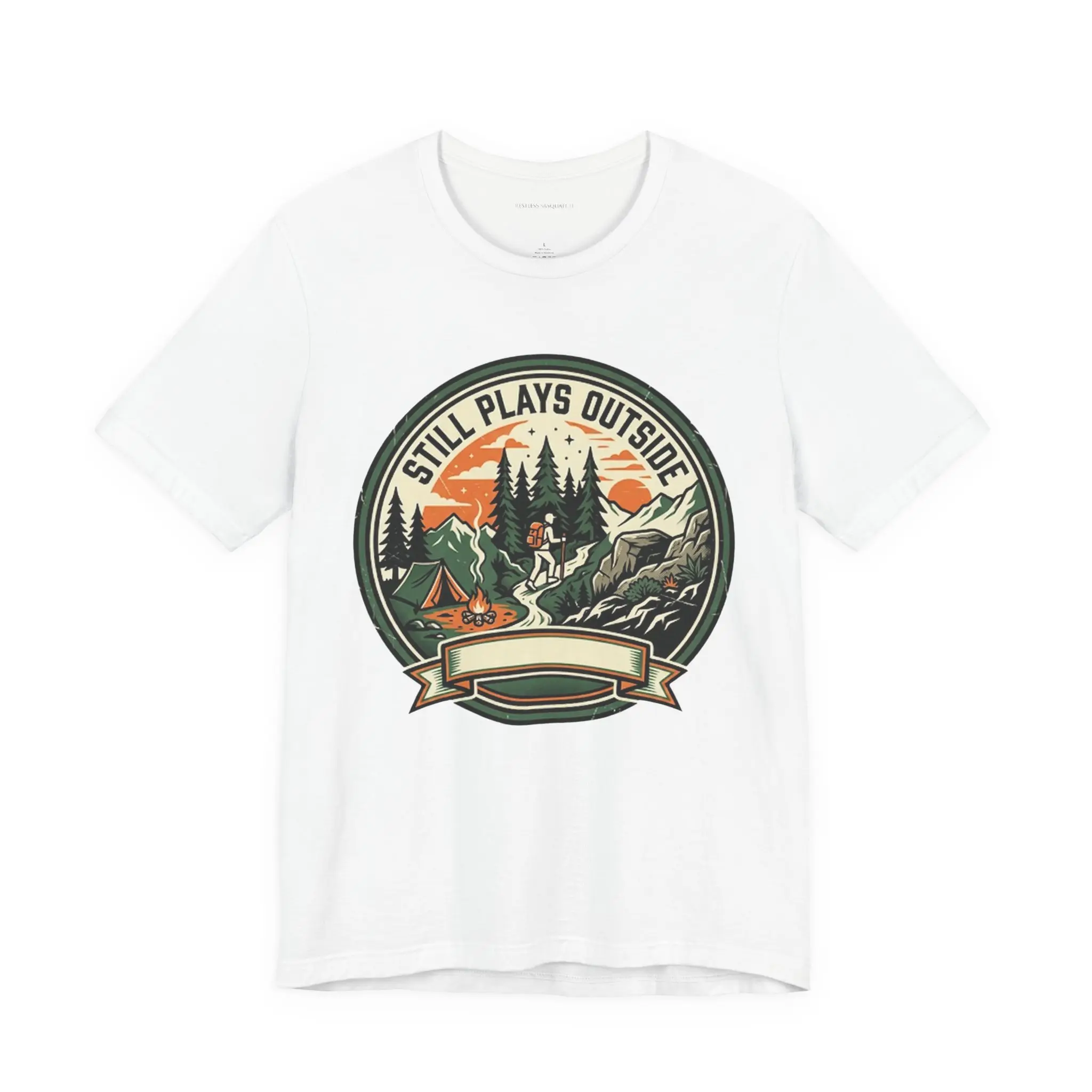 Still plays outside T-Shirt | Minimal Text Tee, Center Chest Typography