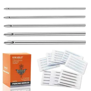 100pcs Professional Piercing Needles 12G 14G 16G 18G 20G Mixed Hollow Needles for Body, Ear, Nose, Navel, Lip, Nipple Piercing Kits(100pcs)