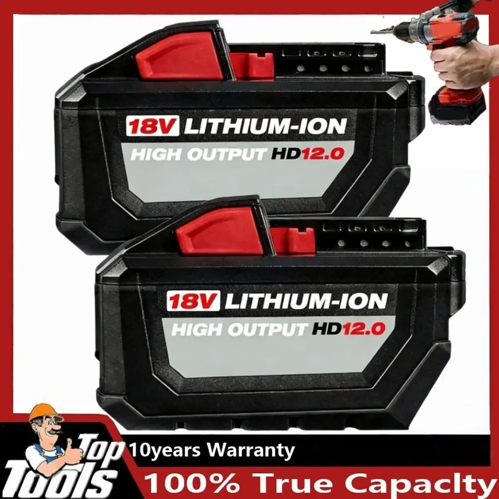 2PACK 12.0Ah For Milwaukee For M18 18V Extended Capacity Battery 48-11-1860 NEW