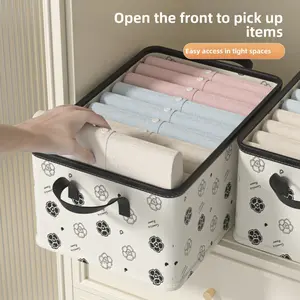 Fabric Clothes Storage Box, Foldable Wardrobe Organizer for Home, Storage Bin & Basket