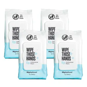 Wipe Those Hands Sanitizing Wipes - 4 Packs of 42, 168 Total Wipes - Alcohol & Fragrance-Free - Kills Germs Fast