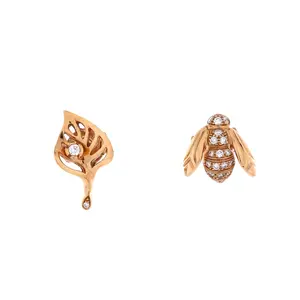 Pre-owned Christian Dior La Rose Dior Pre Catelan Earrings 18K Rose Gold with Diamonds by Rebag