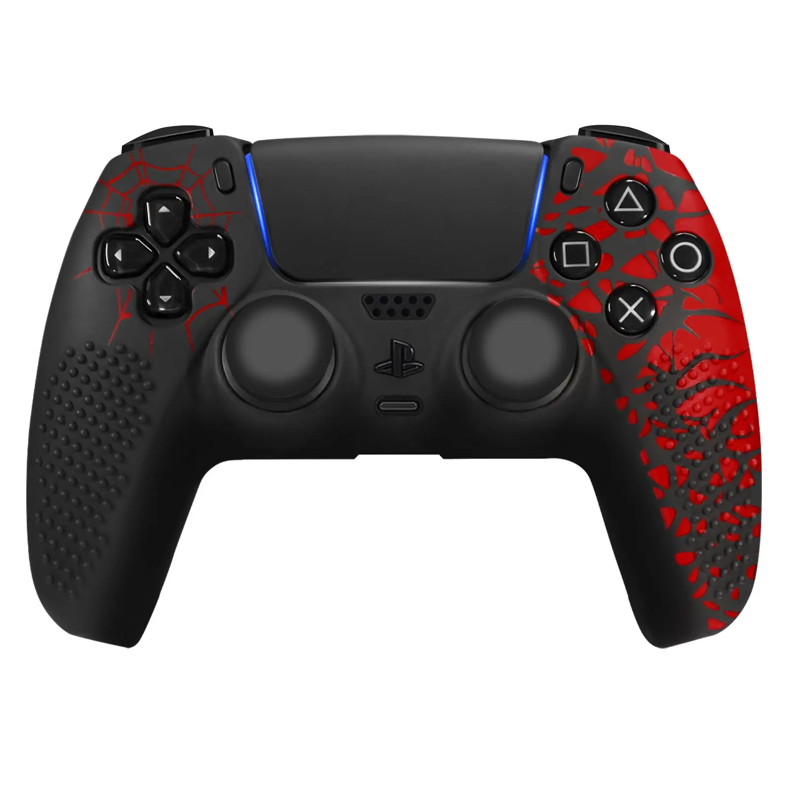VIDPPLUING High-Quality Silicone Anti-Slip PS5 Controller Skin - with Thumb Grip Gaps, Touch Pad Sticker, Cover Wrap Stickers - Gaming Accessory for Wireless Console Joystick, Offers Protection, Improves Grip, Boosts Comfort, Enhances Visual Appeal