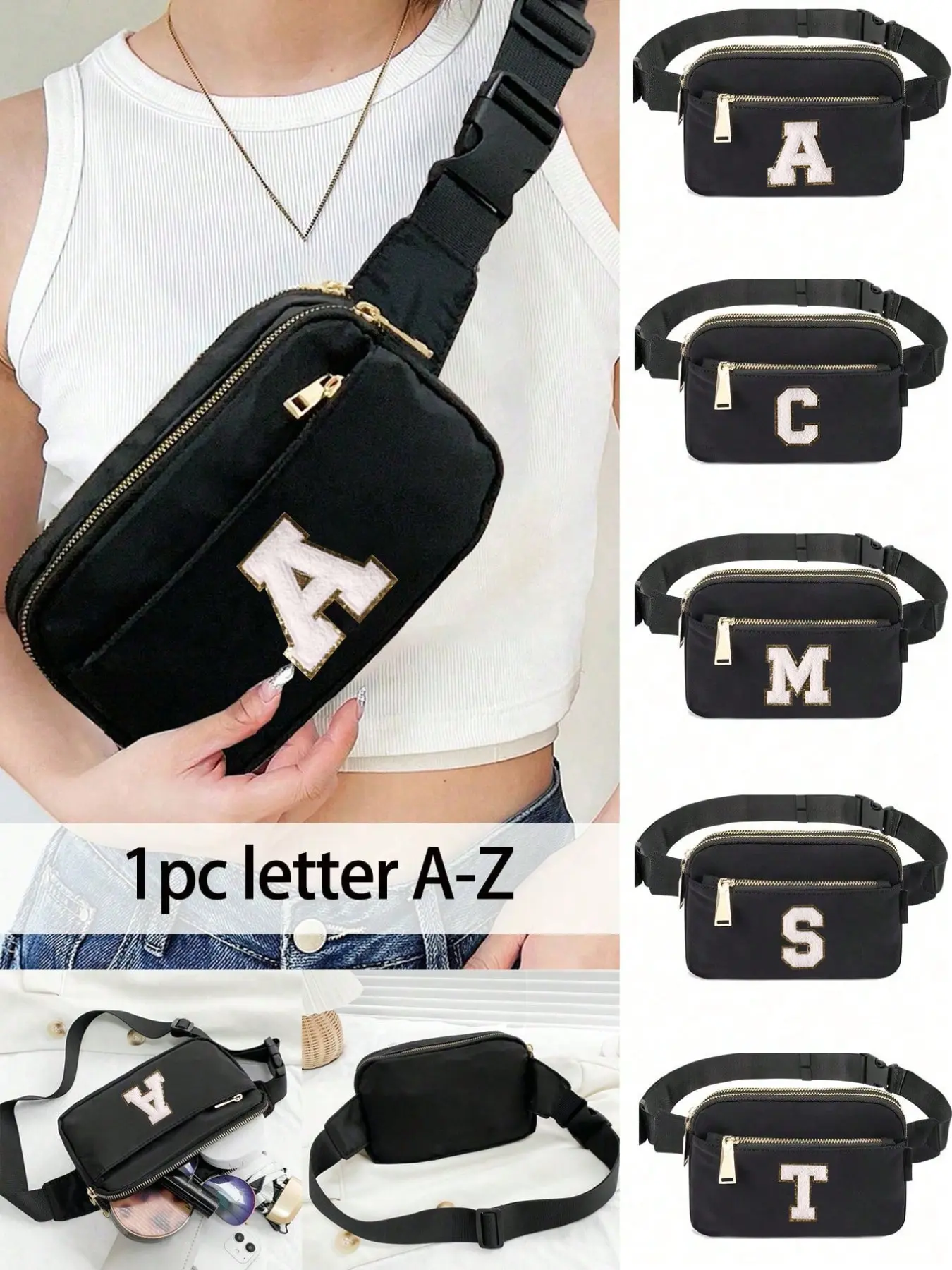 This solid-color, durable chest bag, Waterproof fanny packs is waterproof, comes with an adjustable shoulder strap, can be worn crossbody or around the waist, ideal for outdoor activities and sports occasions, Zipper fanny pack, Waist Belt Bag