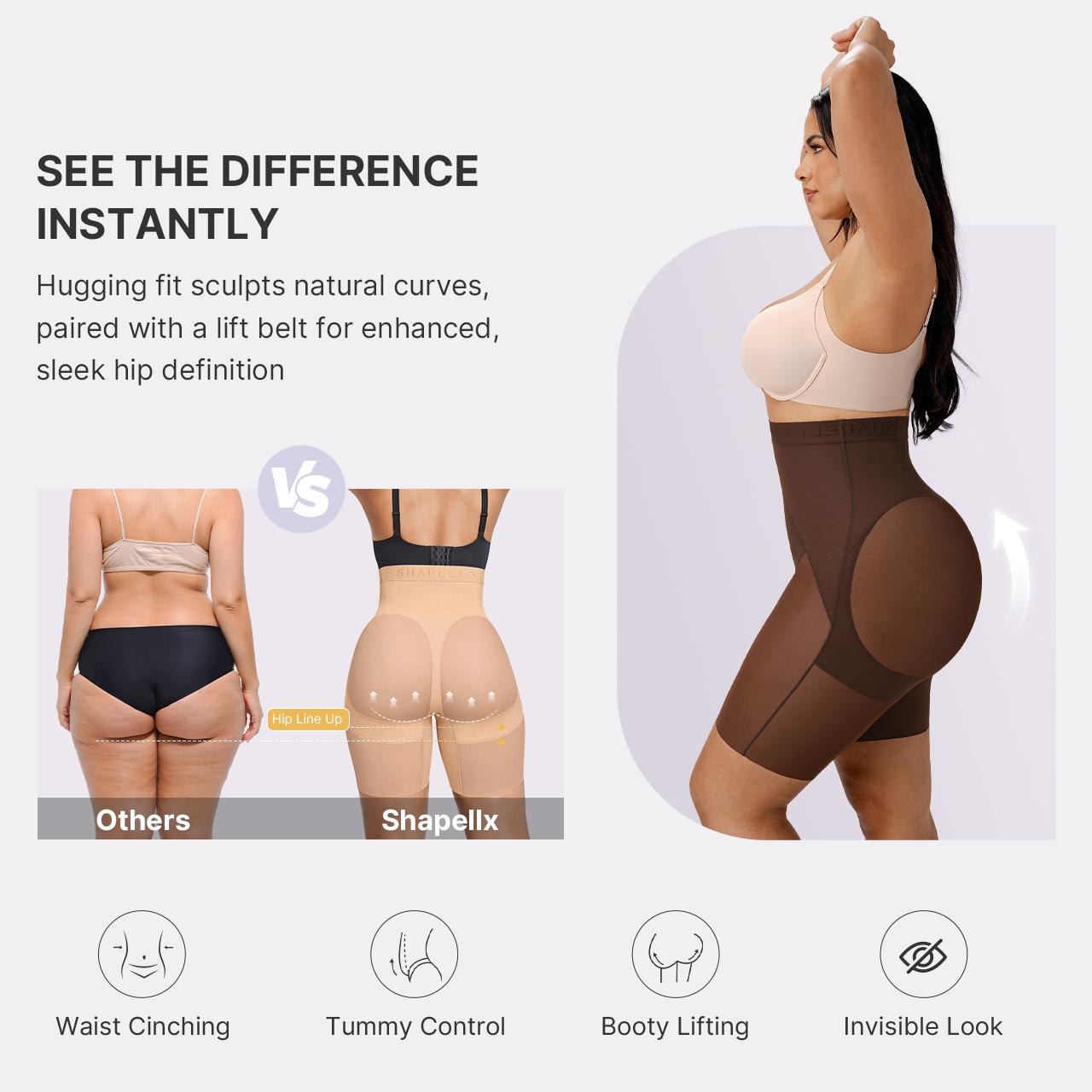 SHAPELLX  BOOT-YEAH MeshSmooth X-Compression Tummy Control Hip-Lifting All-Day Shaping High-Waist Mid Leg Thigh Shaping Breathable Mesh Short