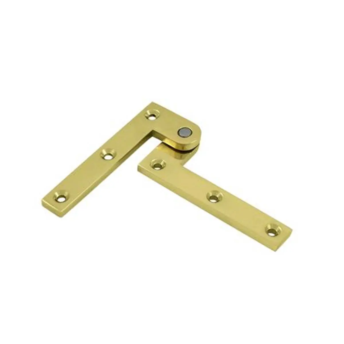 212 MAIN Solid Brass Bright Brass Pivot Hinge for Door Hardware, Bath Use, 3.875x0.625x1.62 in, Weatherproof, Corrosion-Proof, Includes #10 Wood Screws