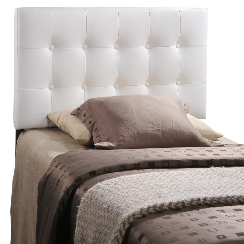 Modway Emily Twin Upholstered Vinyl Headboard in White