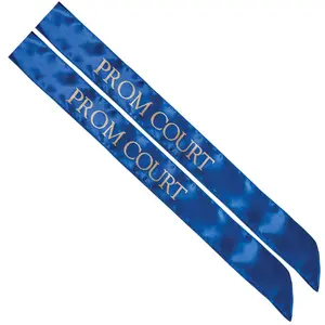 Anderson’s Blue and Gold Prom Court Sashes, 3" x 72" Satin Royalty Sashes for Prom Coronation & School Celebrations, 2‑Piece Sash Set