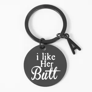 Unique Couple Keychain Pendant Ornament - Stainless Steel, I Like Her Butt Design, Funny Romantic Gift for Men and Women, Perfect for Anniversary, Valentine's Day, or Birthday Celebration