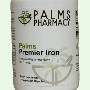 PALM'S Premier Iron Supplement - Vegetarian Capsules, Less-Constipation, Gluten Free Vitamins for Anemia & Iron Deficiency