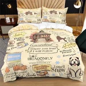 Gilmore Girls Stars Hollow Printed Bed Sheet Set, Bedroom Bedding Set, Comfortable Colors for Kids & Teens Bedroom Decor Gift, Includes Pillowcases Only