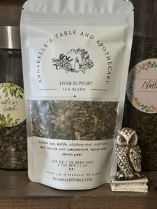 Anna Belle's Table and Apothecary Liver Support Tea Blend - 2.0 oz / 50 Servings with Milk Thistle, Baldhorn, and Chicken Root
