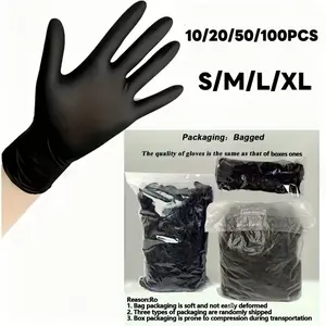 10/50/100pcs Nitrile Gloves, Disposable Rubber Gloves, Household Cleaning Gloves for Home Cleaning, Kitchen, Pet Care, Dyeing, Bathrooms, Nail Art, S/m/l/xl Sizes