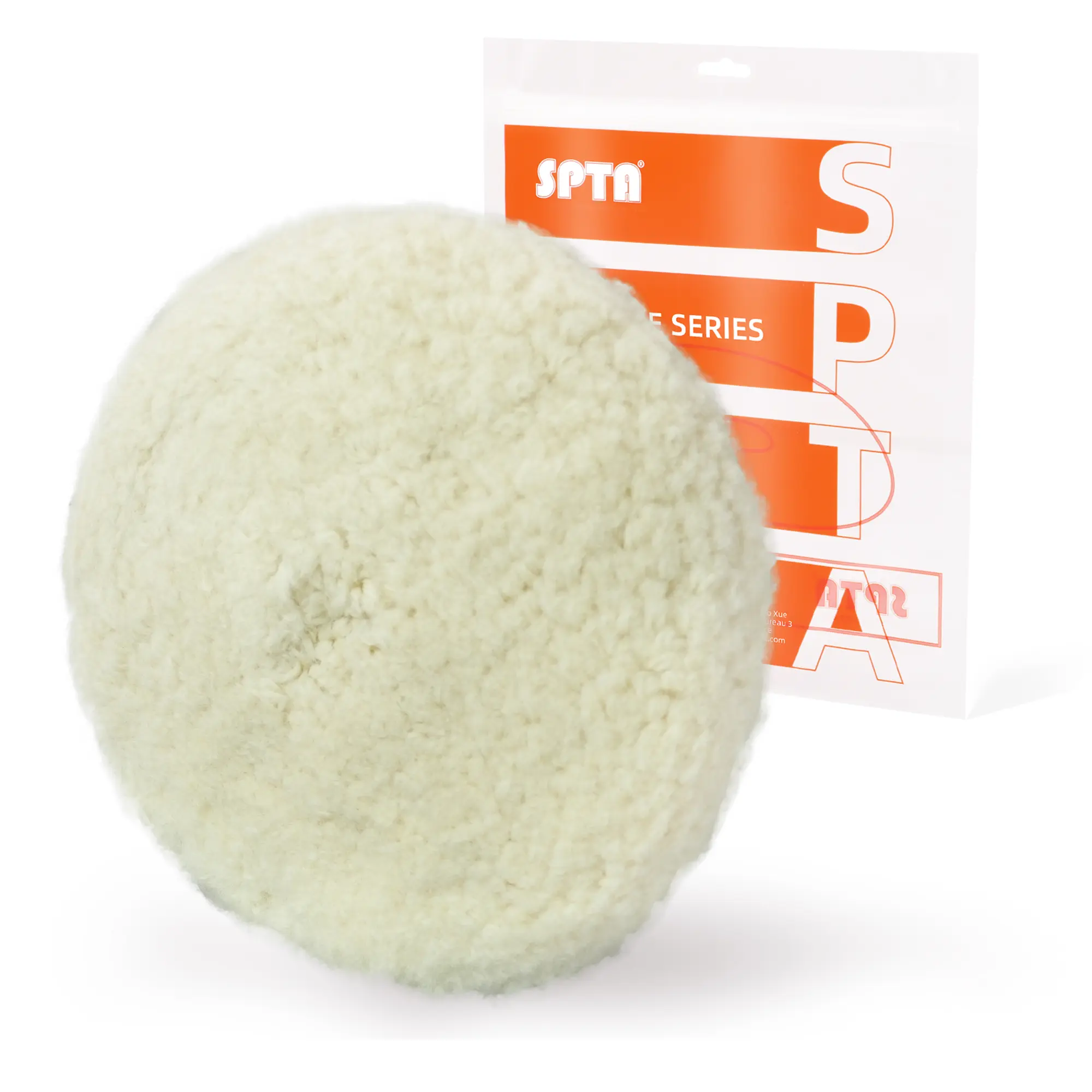 SPTA 7 inch to 8 inch Wool Polishing Pad, T180 Double-Side Heavy Cut Wool Pad to Remove 1200#/1500# Sanding Disc Marks, Deep Scratches, Orange Peel and Heavy Oxidation for Automotive, Car, RV, Motorbike & Boat