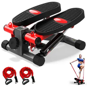 HARISON Aerobic Stair Stepper w/ Enhanced Resistance Bands, 330lbs Heavy Duty Full Body Home Gym Fitness (TKHR-349) machine minigym Space-Saving Hydraulic Stepper with Resistance Band office