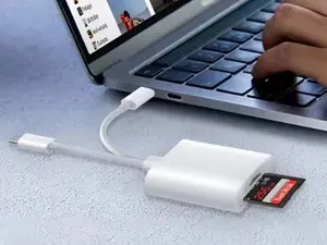 2 in 1 SD Card Reader, 1 Portable Type-C Card Reader, Multi-function Dual Line Card Reader for Home Office Digital Camera