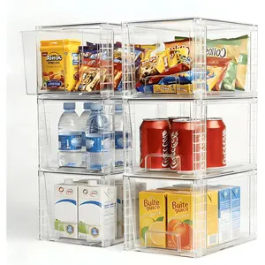 6 Pack Stackable Acrylic Storage Drawers – Clear Plastic Organizer Bins, Easy to Assemble, Suitable for Bathroom, Undersink, Kitchen, Pantry, Makeup, Medicine Organization