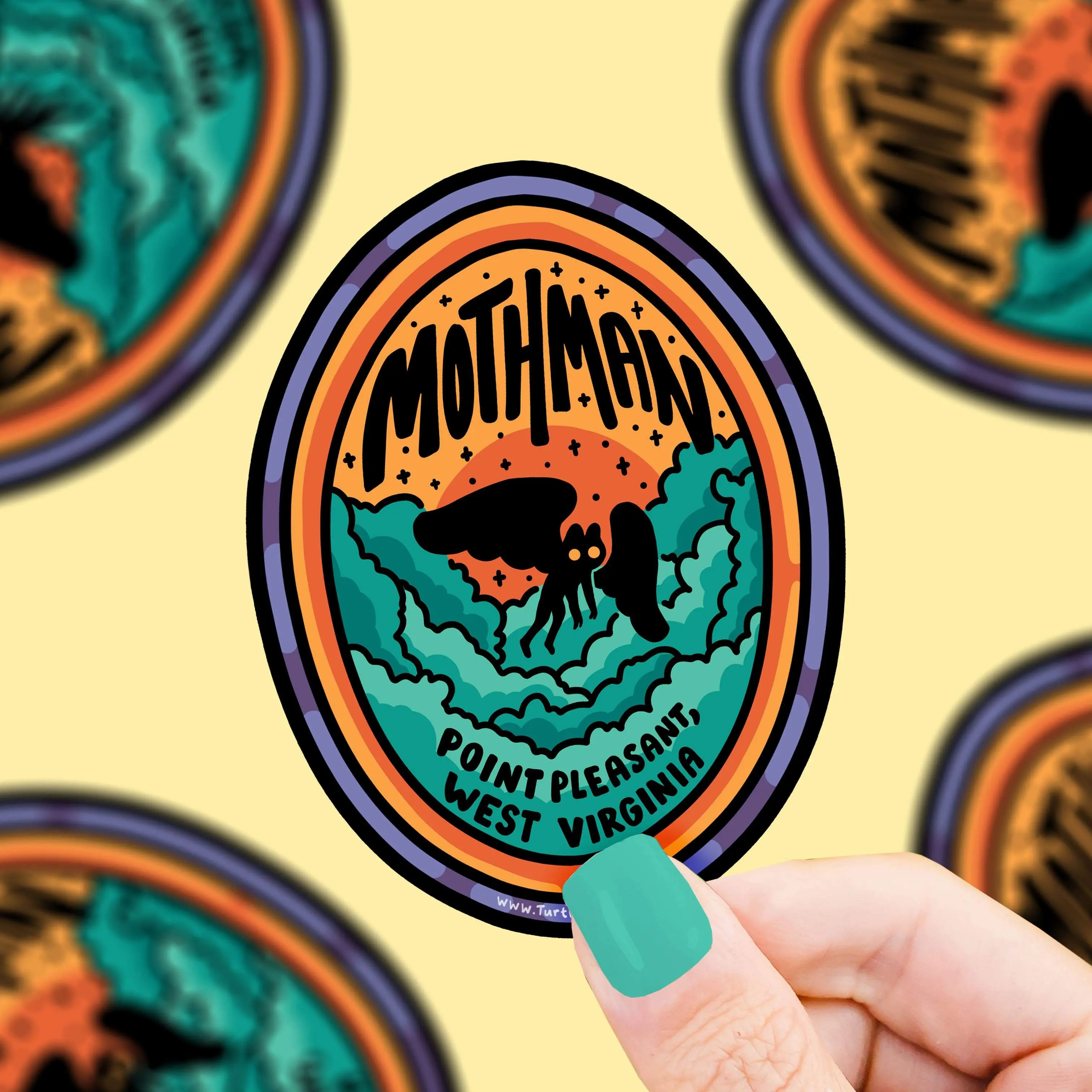 Turtle's Soup Mothman Cryptid Sighting Location Laptop Decal Vinyl Sticker Waterproof Dishwasher Safe Decor Decorative