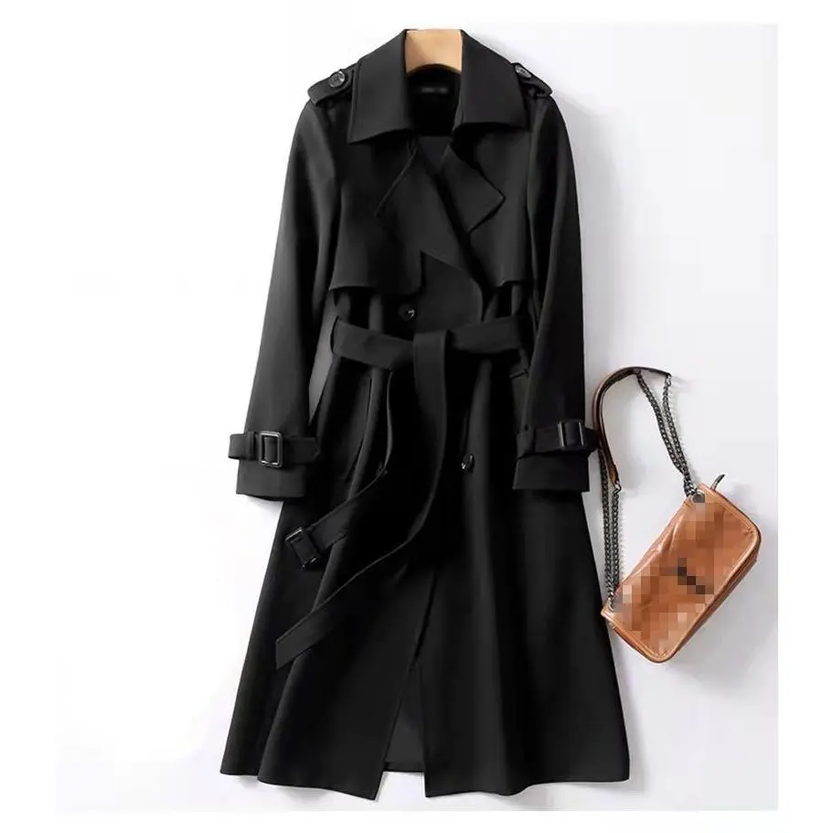 Women's Solid Double Button Belted Trench Coats, Elegant Lapel Neck Long Sleeve Coat for Fall, Winter Wear Casual Wear, Women's Casual Jackets Outerwear for Daily Wear, Winter Clothes Women, Coats for Women Women's Solid Double Button Belted Trench Coats, Elegant Lapel Neck Long Sleeve Coat for Fall, Winter Wear Casual Wear, Women's Casual Jackets Outerwear for Daily Wear, Winter Clothes Women, Coats for Women