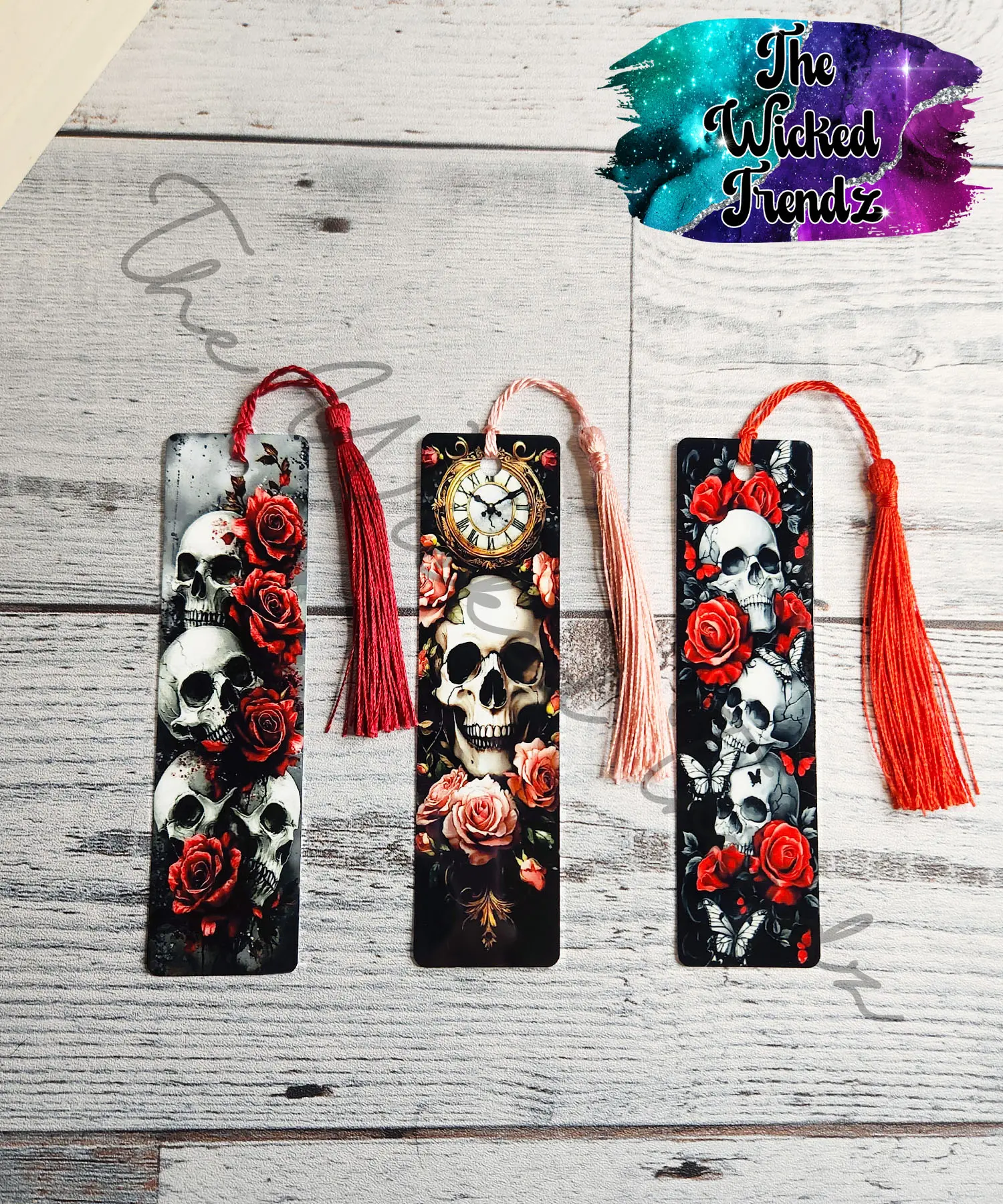 Metal Bookmark Red Roses Skulls Dark Romance Enemies To Lovers Library Bookmark Reading Reader Booktok