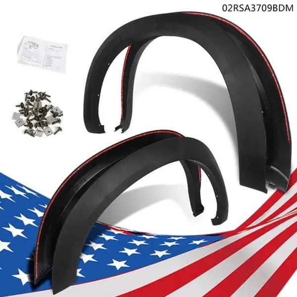 CROSSDESIGN Bolt-On Fender Flares, Black Car Truck Vehicle Specific Full Protection Accessories, Mud Flaps & Splash Guards Compatible with 09-18 Dodge RAM 1500