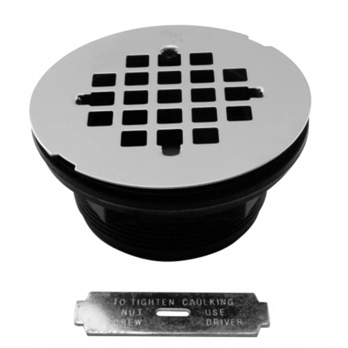 Westbrass D206P-20 PVC Compression Shower Drain - Stainless Steel