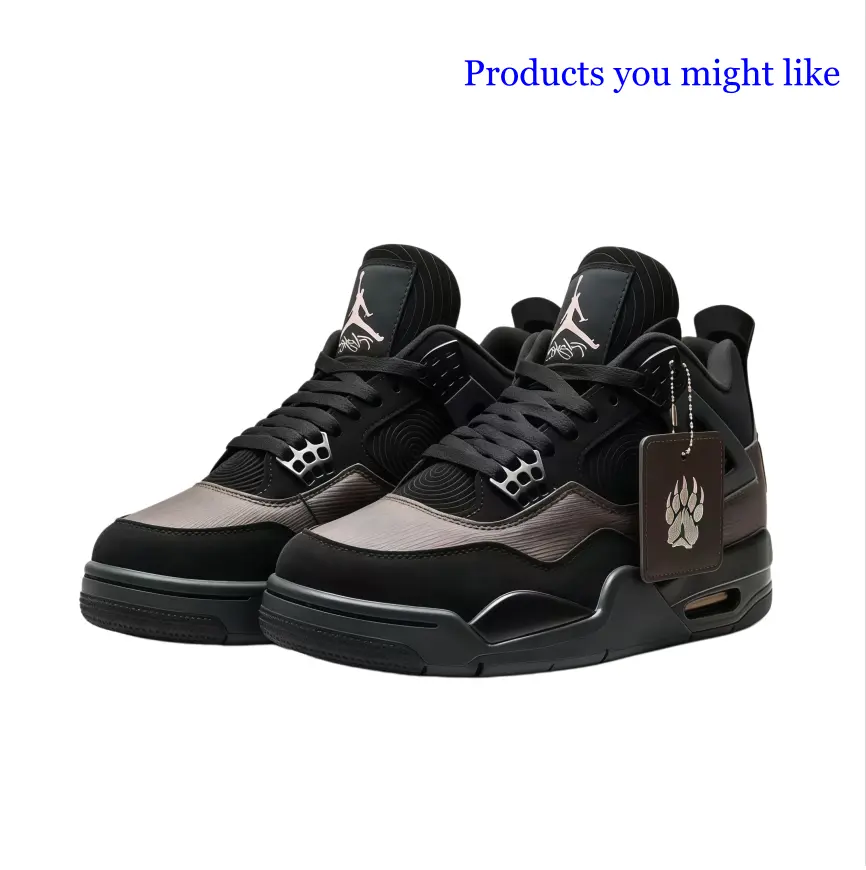 Retro High‑Top Sneakers, Brand New With Original Shoe Box, Dark Brown Metallic Foil & Black Suede Mixed Upper, Unique Paw‑Tag Detail, Breathable Grid Mesh Panels, Shock‑Absorbing Cushioning Midsole, Moody Dark‑Tone Silhouette For Hip‑Hop Street‑wear