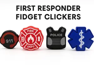 First Responder Fidget Clickers Set | Fire department Fire Fighters | Police Officer | 911 Disbatcher | EMS Star of Life