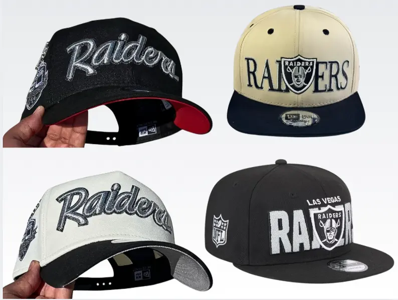 Las Vegas Raiders Snapback Hat Collection, Embroidered Flat Brim Football Caps, Adjustable Unisex Streetwear Hats