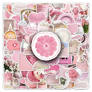Aesthetic Pink Stickers Pack (5–100 Pcs) – Cute Kawaii Pastel Pink Ins Style Vinyl Decals – Waterproof Girly Stickers for Laptop, Water Bottle, Phone Case, Scrapbook, Notebook, Journal
