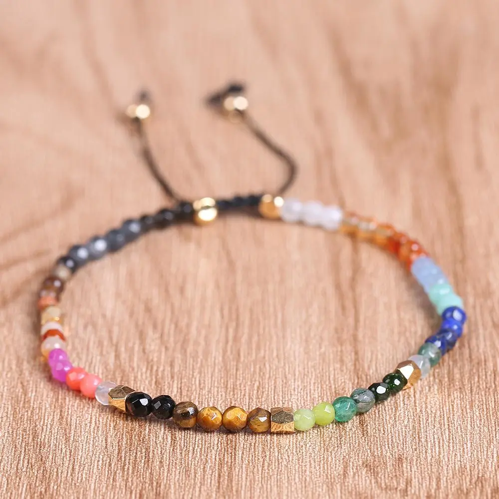 Handmade Bracelet for Couples and Friends - Adjustable and Personalized perfect gift valentines, birthday gift, co-worker gift 12 Constellations Colored Stones Bracelet