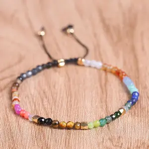 Handmade Bracelet for Couples and Friends - Adjustable and Personalized perfect gift valentines, birthday gift, co-worker gift 12 Constellations Colored Stones Bracelet