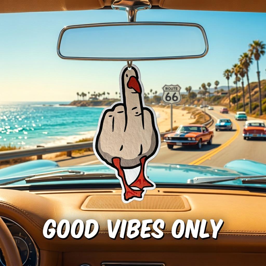 "No Chill" Duck Car Air Freshener Funny Middle Finger Decor Long Lasting French Vanilla Royal Ebony American Pride