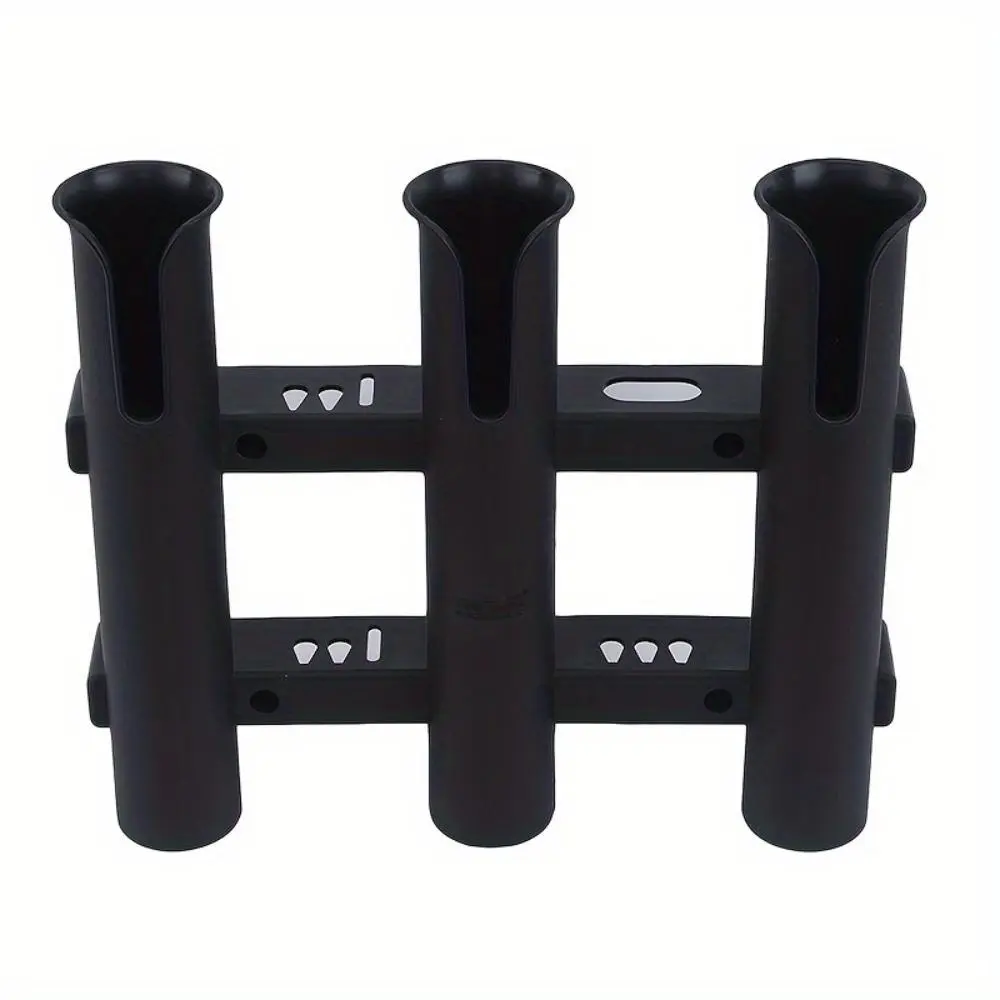 Secure Your Fishing Rods with our Three-Tube Plastic Fishing Pole Holder - Perfect for Boats and Kayaks! Fishing Pole Rack Fishing Gear Accessories Rod Holders For Fishing Boat Fishing Accessory
