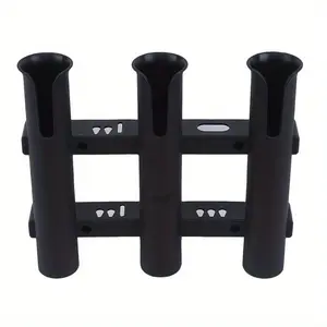 Secure Your Fishing Rods with our Three-Tube Plastic Fishing Pole Holder - Perfect for Boats and Kayaks! Fishing Pole Rack