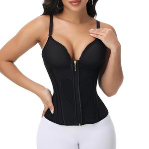 JOSHINE SHAPER  Women's Sexy Waist Training Corset with Heart Pattern, Small Cup Tummy Control, External Zipper, Breathable Fabric, Perfect for Gym & Daily Wear