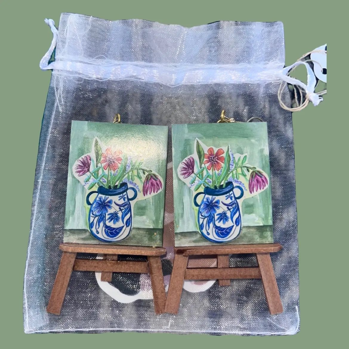 Handmade Canvas Earrings